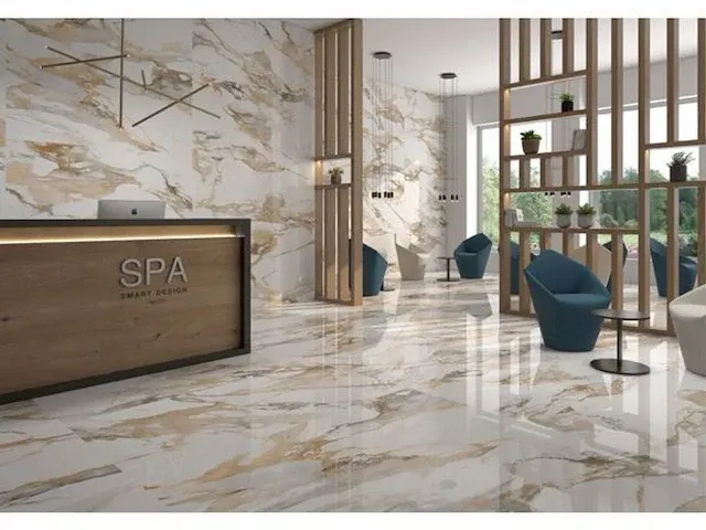 80,64m² - 120x120cm - xxl gold glossy gerectificeerd - afbeelding 1 van  4