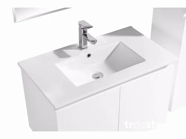 80cm badkamermeubelset mdf - kleur: mat wit - afbeelding 2 van  6