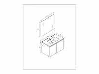 80cm badkamermeubelset mdf - kleur: mat wit - afbeelding 6 van  6