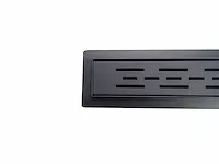 80cm linea mat zwart douchegoot design met streep gaten - afbeelding 2 van  6