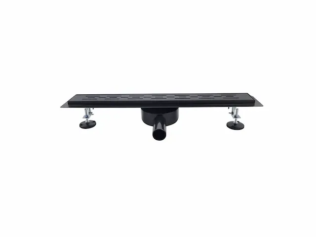 80cm linea mat zwart douchegoot design met streep gaten - afbeelding 5 van  6