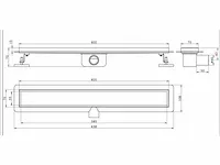 80cm linea mat zwart douchegoot design met streep gaten - afbeelding 6 van  6