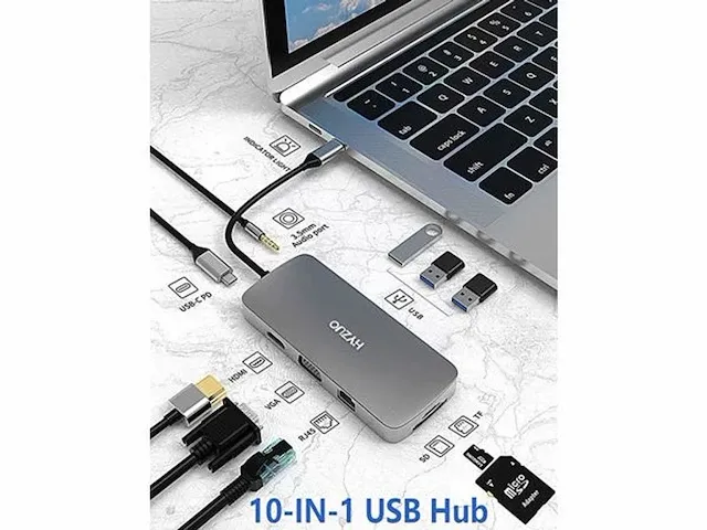 81x usb-c hub 10in1 - afbeelding 2 van  5