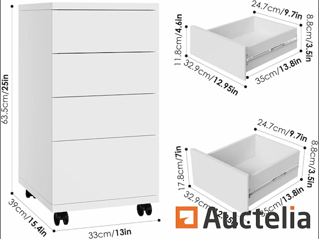 [8408-026] bureautafel doos met 4 lades, opbergruimte meubilair - afbeelding 4 van  8