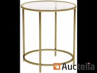 [8408-062] kleine tafel rond, getemperd glas bovenkant, goud - afbeelding 3 van  7