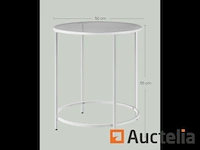 [8408-064] ronde booster tafel, getemperd glas bovenkant - afbeelding 1 van  2