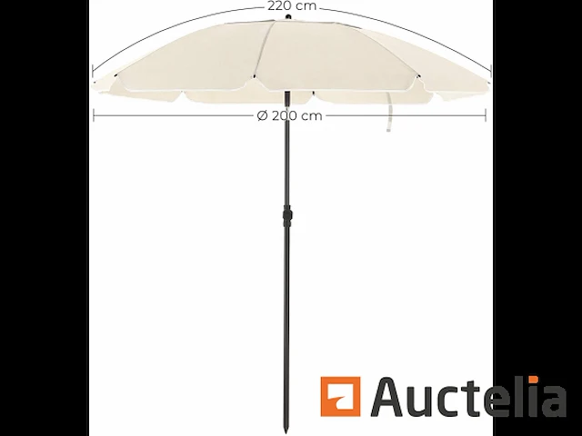 [8408-185] tuinparaplu ø 2 m, paraplu, bescherming upf 50+ beige - afbeelding 5 van  7