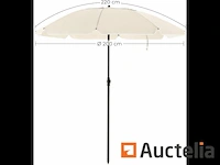 [8408-185] tuinparaplu ø 2 m, paraplu, bescherming upf 50+ beige - afbeelding 5 van  7