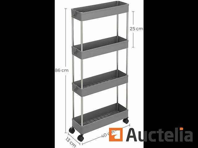 [8408-220] mobiele opslagwagen met 4 niveaus, rek - afbeelding 1 van  9