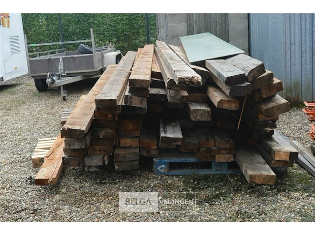 ±85 st partij houten balken - afbeelding 3 van  4