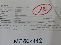 850x wafer - 200 mm thick 111 flat test silicon wafers - afbeelding 1 van  5