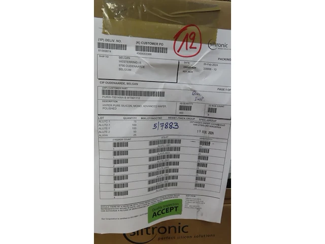 850x wafer - 200 mm thick 111 flat test silicon wafers - afbeelding 2 van  5
