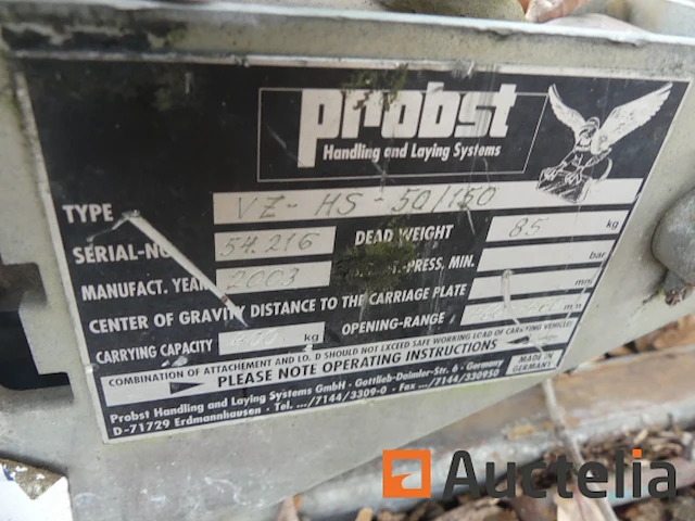 [8904-105]probst hydraulische kantenklem vz-hs-50/150 - afbeelding 3 van  9