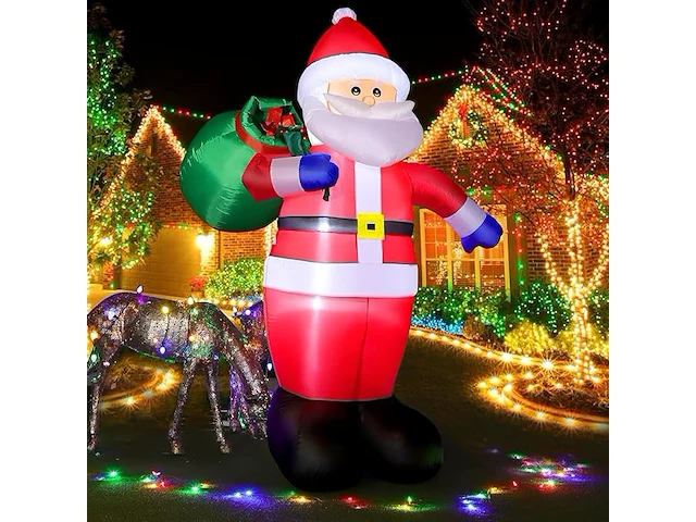 8ft opblaasbare kerstman met led licht (244 cm) - afbeelding 1 van  4