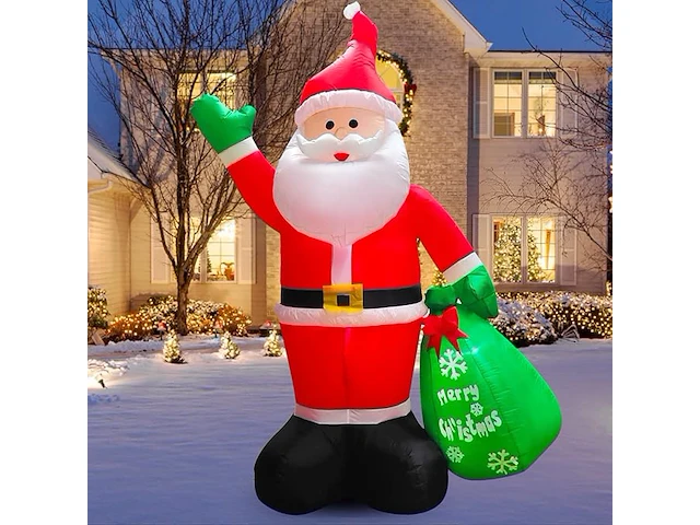 8ft opblaasbare kerstman met led licht (244 cm) - afbeelding 1 van  4