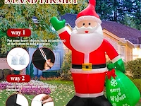 8ft opblaasbare kerstman met led licht (244 cm) - afbeelding 4 van  4