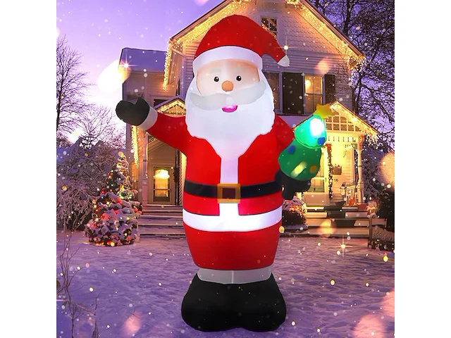 8ft vintoney opblaasbare kerstman met roterend led-licht (244 cm) - afbeelding 1 van  5