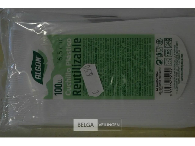 8x 100 algon plastic messen - afbeelding 2 van  2