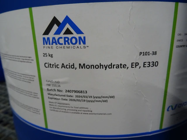 8x 25kg citric acid monohydrate ep e330 - afbeelding 2 van  2