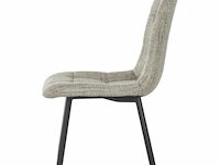 8x design eetkamerstoel beige chenille - afbeelding 2 van  6