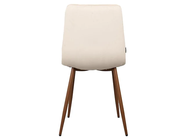 8x design eetkamerstoel creme velvet walnoot poten - afbeelding 4 van  4