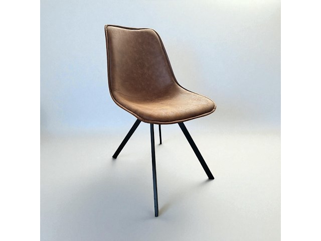 8x microfiber stoel cognac - afbeelding 1 van  2