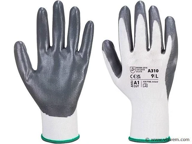 8x paar werkhandschoenen maat 8, white - afbeelding 1 van  1