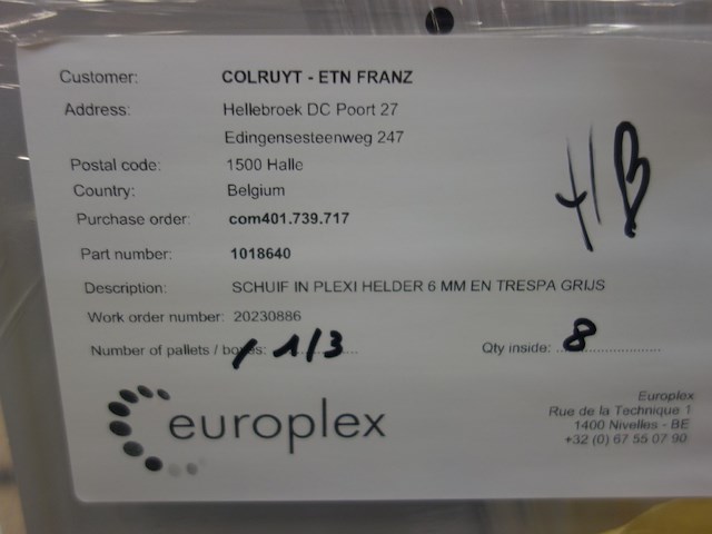 8x plexi schuif - afbeelding 3 van  4