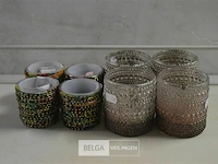 8x theelichthouders h=6 en 8 cm - afbeelding 1 van  4