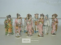 ±9 chinese beeldjes ±14cm hoog - afbeelding 1 van  5