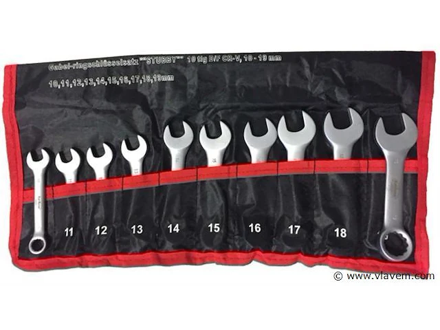9 delige stubbie, korte ringsteek sleutelset - afbeelding 1 van  2