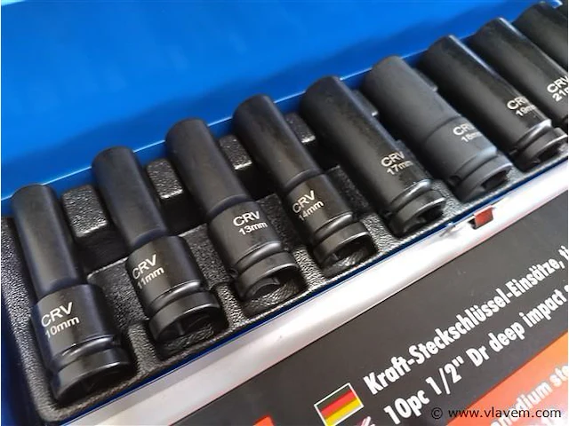 9 dlg lange krachtdoppenset 1/2" - afbeelding 2 van  4