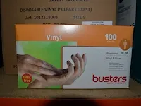 9 dozen x 100 stuks vinyl handschoenen buster maat xl - afbeelding 1 van  2
