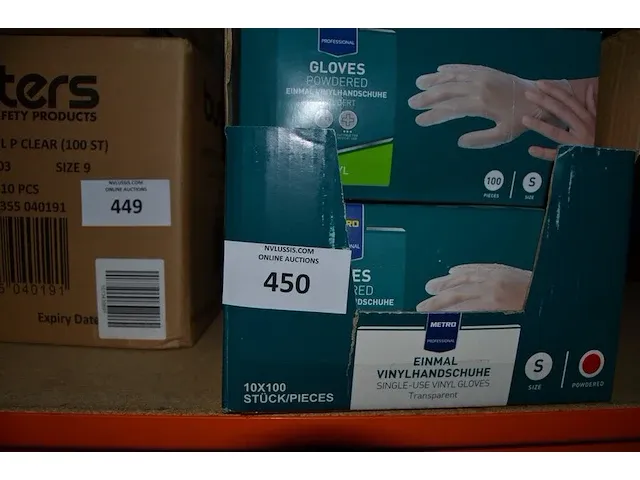 9 dozen x 100 stuks vinyl handschoenen metro maat s - afbeelding 2 van  3