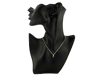 9-karaats geelgouden ketting met hanger met blauwe saffier - afbeelding 2 van  7