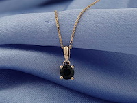 9-karaats geelgouden ketting met hanger met blauwe saffier - afbeelding 6 van  7