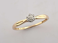 9 kt geelgouden ring met natuurlijke diamant - afbeelding 7 van  8