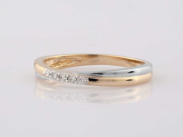 9 kt geelgouden ring met natuurlijke diamant - afbeelding 7 van  7