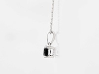 9 kt witgouden ketting met hanger met blauwe saffier - afbeelding 4 van  7