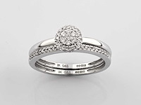 9 kt witgouden ring met natuurlijke diamant - afbeelding 1 van  9