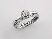 9 kt witgouden ring met natuurlijke diamant - afbeelding 2 van  9