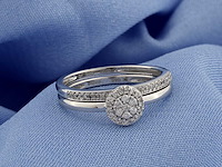 9 kt witgouden ring met natuurlijke diamant - afbeelding 3 van  9