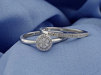 9 kt witgouden ring met natuurlijke diamant - afbeelding 4 van  9