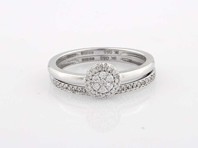 9 kt witgouden ring met natuurlijke diamant - afbeelding 5 van  9