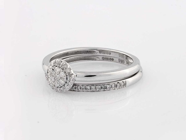 9 kt witgouden ring met natuurlijke diamant - afbeelding 6 van  9