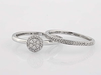 9 kt witgouden ring met natuurlijke diamant - afbeelding 9 van  9