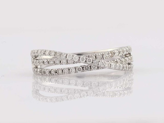 9 kt witgouden ring met natuurlijke diamant - afbeelding 2 van  8