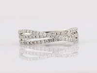 9 kt witgouden ring met natuurlijke diamant - afbeelding 2 van  8