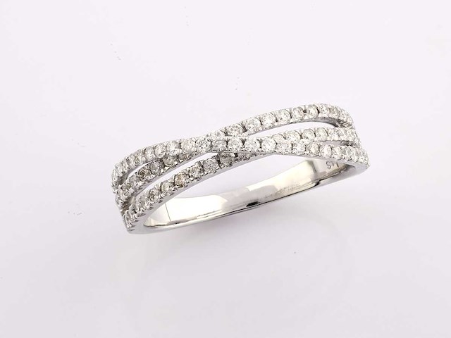 9 kt witgouden ring met natuurlijke diamant - afbeelding 7 van  8