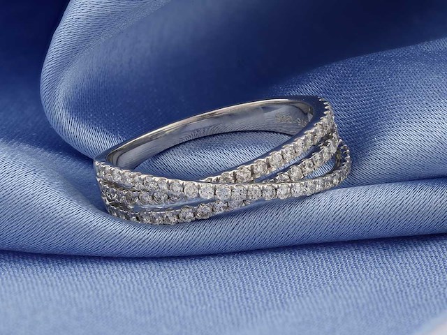 9 kt witgouden ring met natuurlijke diamant - afbeelding 8 van  8